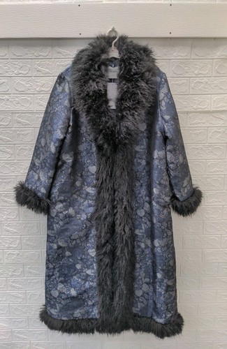 Cappotto jacquard pelliccia